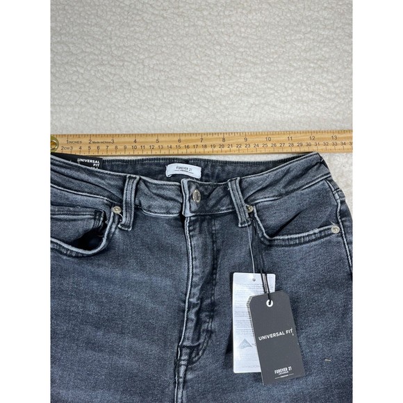 NWT Forever 21 Premium Universal Fit Women's Size M-L Black Denim Jeans‎ - Picture 5 of 9